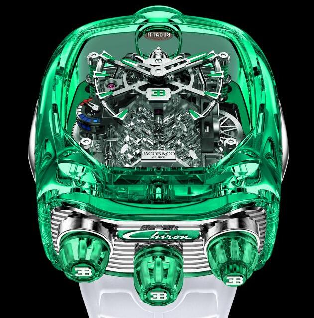 Jacob & Co. BUGATTI CHIRON SAPPHIRE GREEN CRYSTAL Watch Replica BU210.80.AI.UA.BBRUA Jacob and Co Watch Price